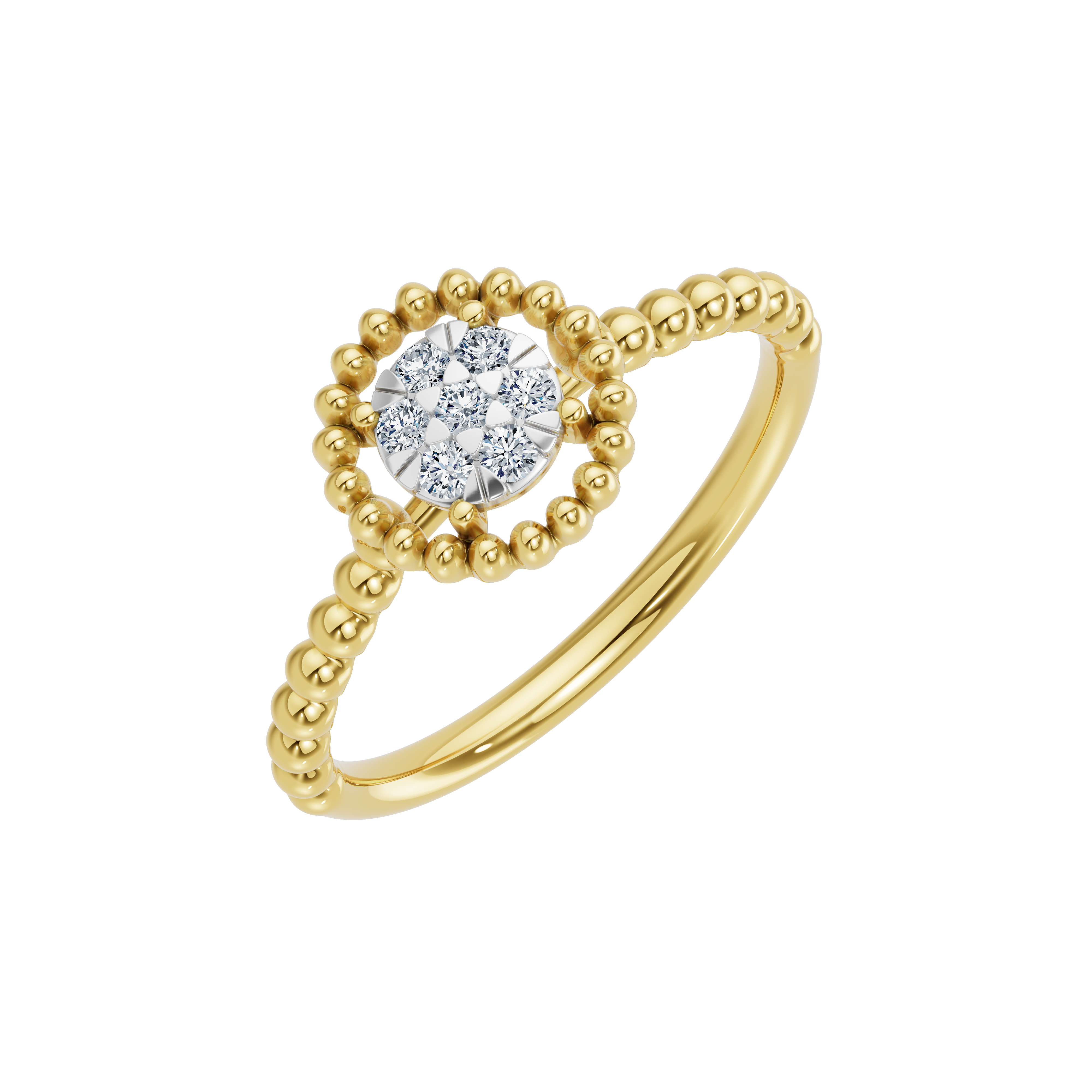 Złoty pierścionek z brylantami od Venetia Jewels z ozdobnym diamentowym centralnym kamieniem
