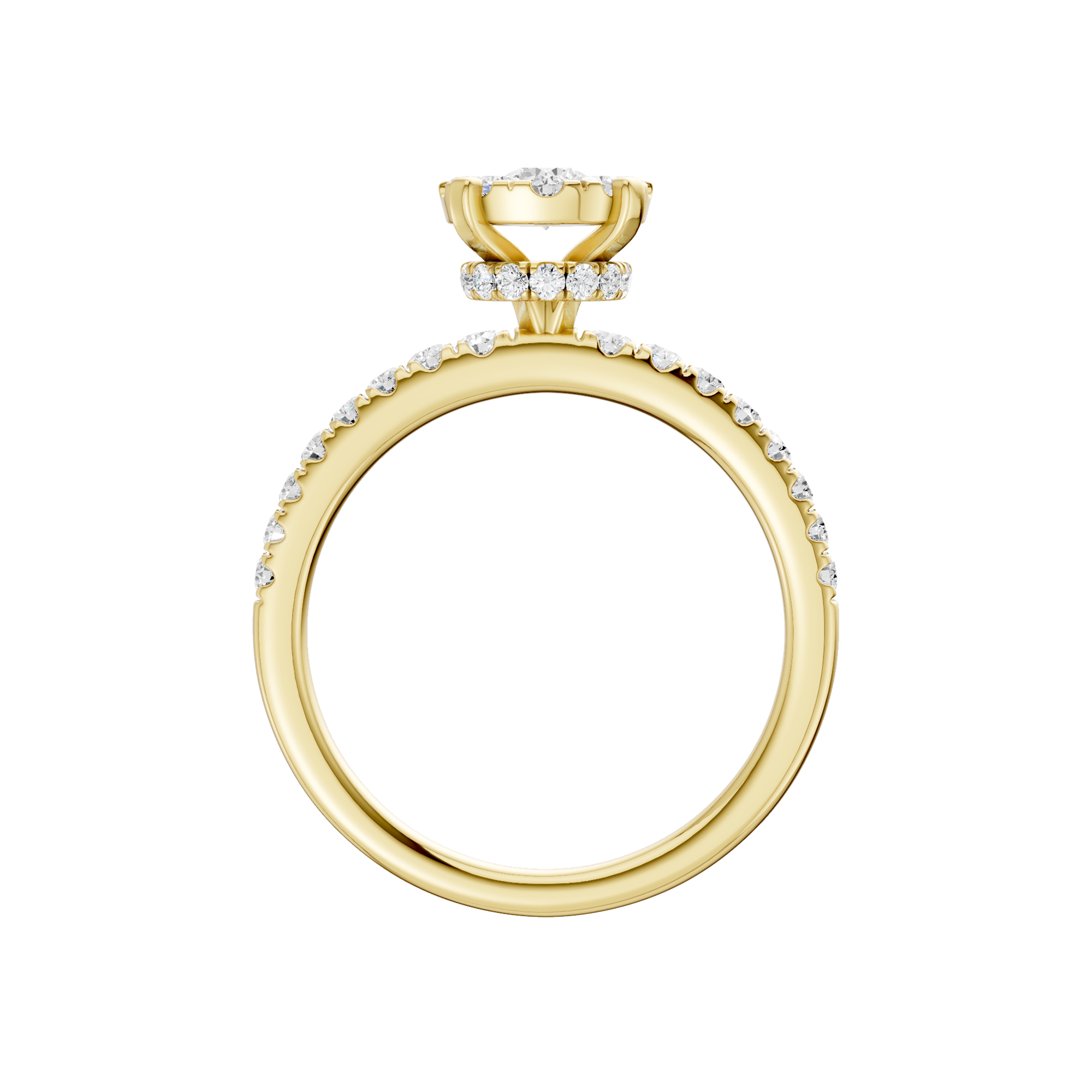 Złoty pierścionek z brylantami od Venetia Jewels z delikatnymi zdobieniami i eleganckim wykończeniem