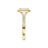 Złoty pierścionek z brylantami z delikatnym wykończeniem dla eleganckiej biżuterii