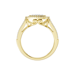 Złoty pierścionek z brylantami z eleganckim wzornictwem, idealny na specjalne okazje