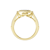 Złoty pierścionek z brylantami z eleganckim wzornictwem, idealny na specjalne okazje