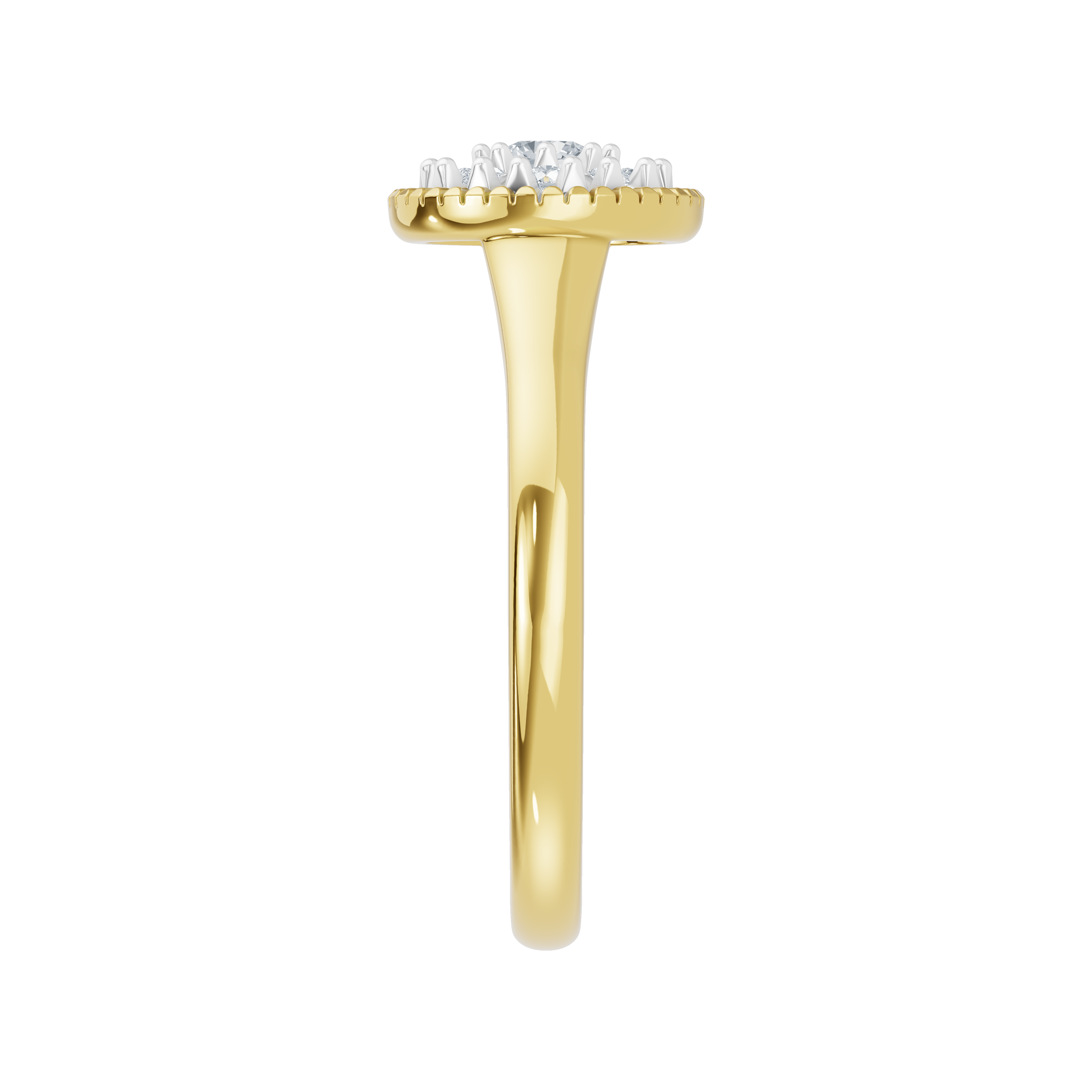 Złoty pierścionek z brylantami z eleganckim wykończeniem, idealny na specjalne okazje