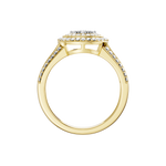 Złoty pierścionek z brylantami z wyjątkowym wzornictwem i eleganckim wykończeniem