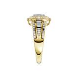 Złoty pierścionek z brylantami o eleganckim designie, idealny na specjalne okazje