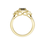 Złoty pierścionek z brylantami od Venetia Jewels z eleganckim, misternym wzorem