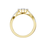 Złoty pierścionek z brylantami od Venetia Jewels z eleganckim wzornictwem i blaskiem