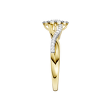 Złoty pierścionek z brylantami od Venetia Jewels o unikalnym, delikatnym wzorze