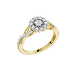 Złoty pierścionek z brylantami od Venetia Jewels z efektownym kwiatowym wzorem i błyszczącymi detalami