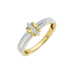 Złoty pierścionek z brylantami z podwójną obrączką od Venetia Jewels