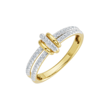 Złoty pierścionek z brylantami z podwójną obrączką od Venetia Jewels