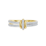 Złoty pierścionek z brylantami od Venetia Jewels w eleganckim designie, idealny na specjalne okazje