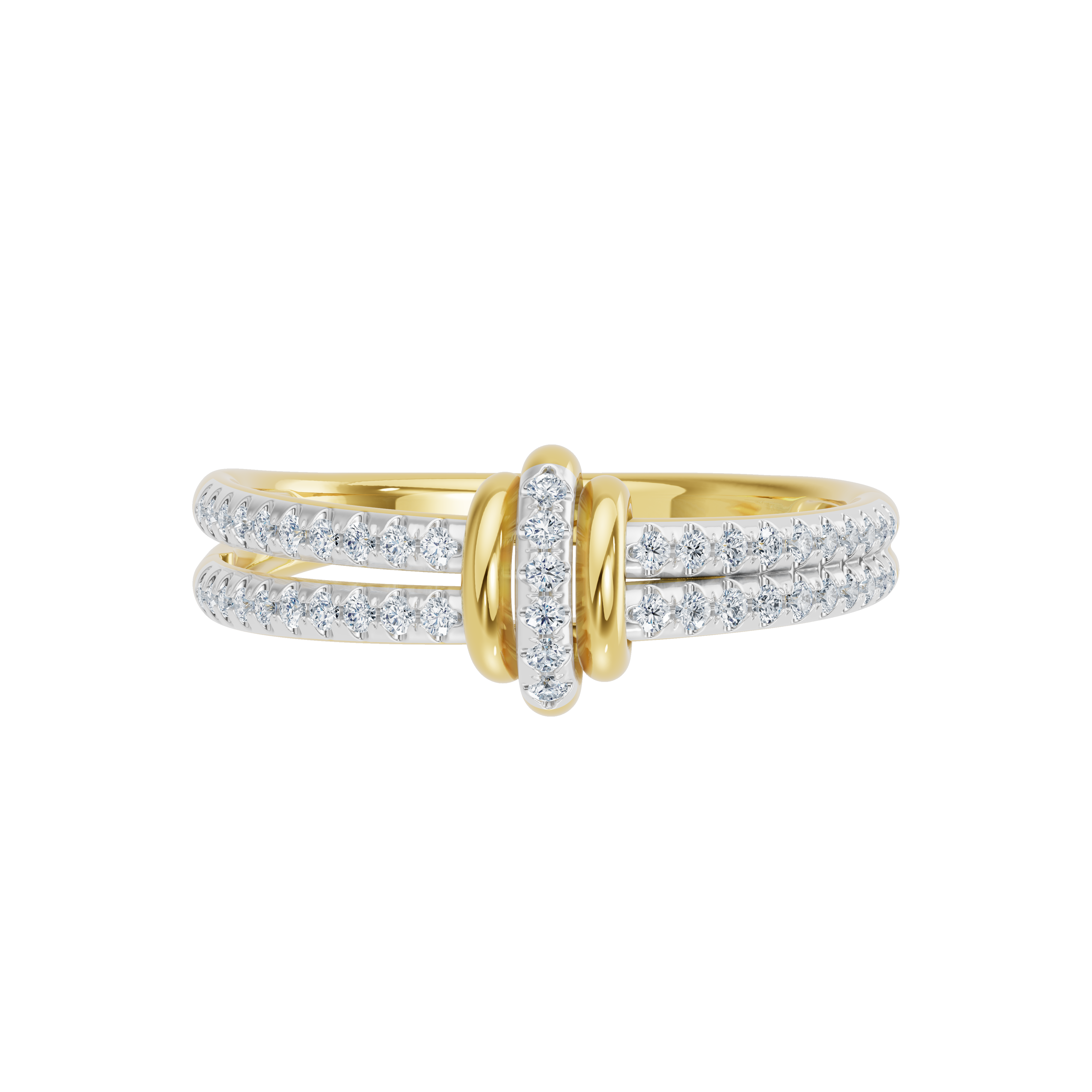 Złoty pierścionek z brylantami od Venetia Jewels w eleganckim designie, idealny na specjalne okazje