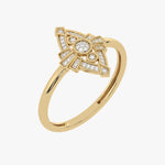 Złoty pierścionek z brylantami o unikalnym wzornictwie, idealny na wyjątkowe okazje