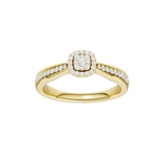 Złoty pierścionek z brylantami od Venetia Jewels z subtelnym zdobieniem i eleganckim wykończeniem