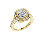 Złoty pierścionek z brylantami o klasycznym wzorze, idealny na eleganckie okazje