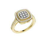 Złoty pierścionek z brylantami o klasycznym wzorze, idealny na eleganckie okazje