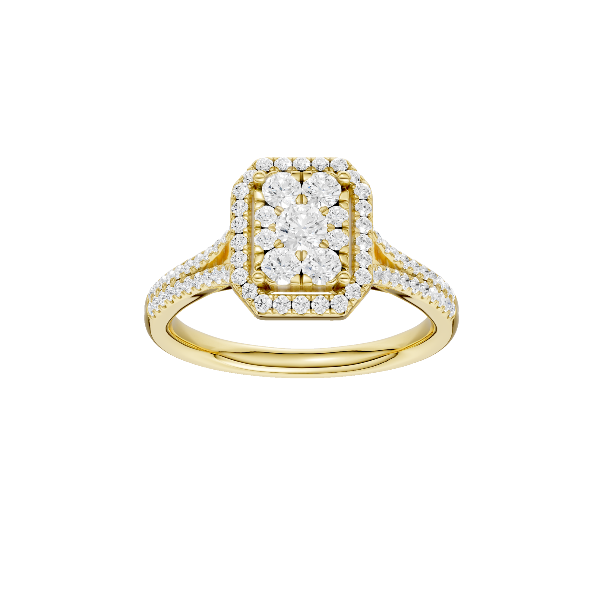 Złoty pierścionek z brylantami od Venetia Jewels z eleganckim, vintage’owym designem