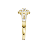 Złoty pierścionek z brylantami od Venetia Jewels z eleganckim zdobieniem i błyszczącymi detalami