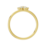 Złoty pierścionek z brylantami w eleganckim wzorze z delikatnymi zdobieniami