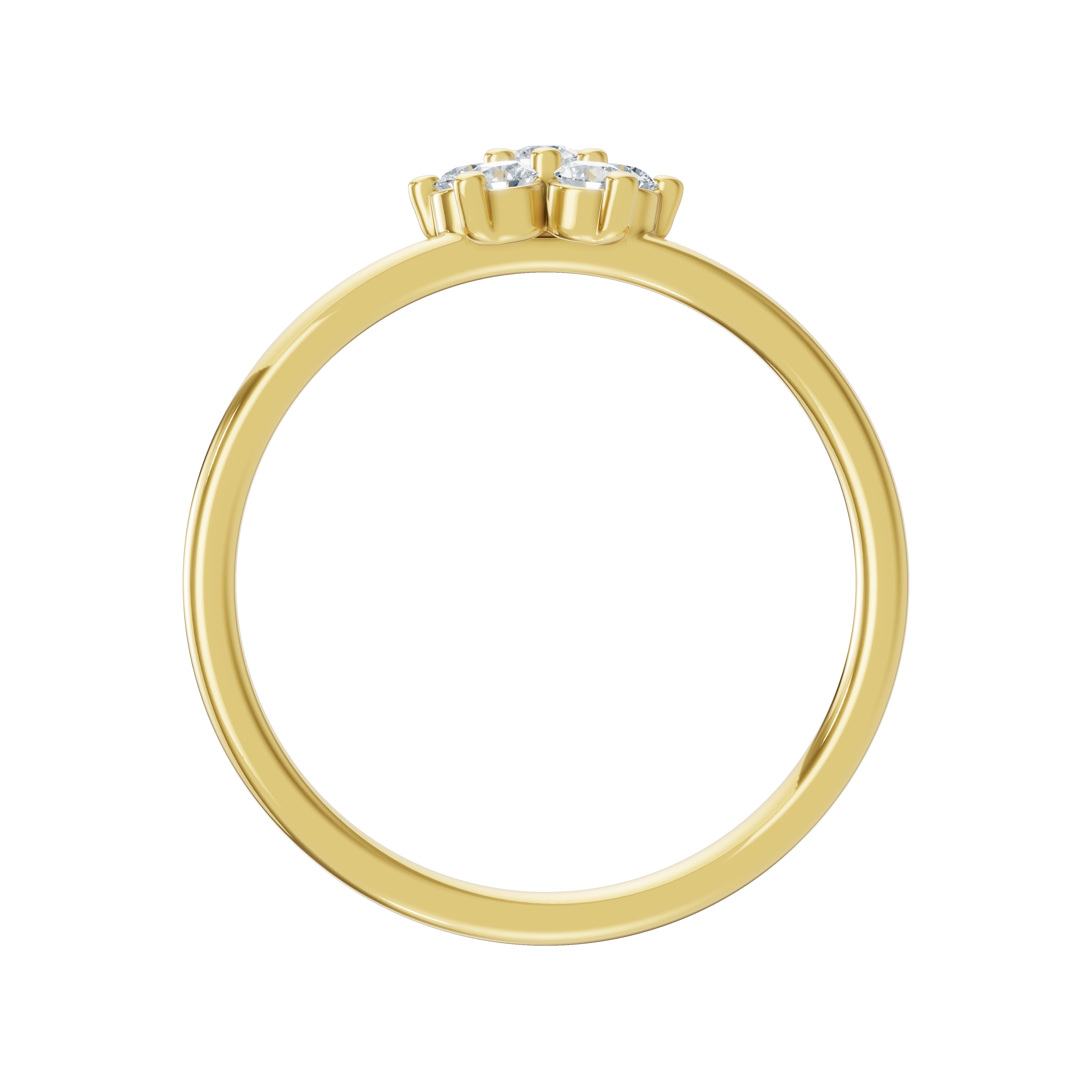 Złoty pierścionek z brylantami w eleganckim wzorze z delikatnymi zdobieniami