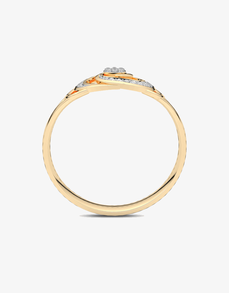 Złoty pierścionek z brylantami o eleganckim kształcie, idealny na wyjątkowe okazje