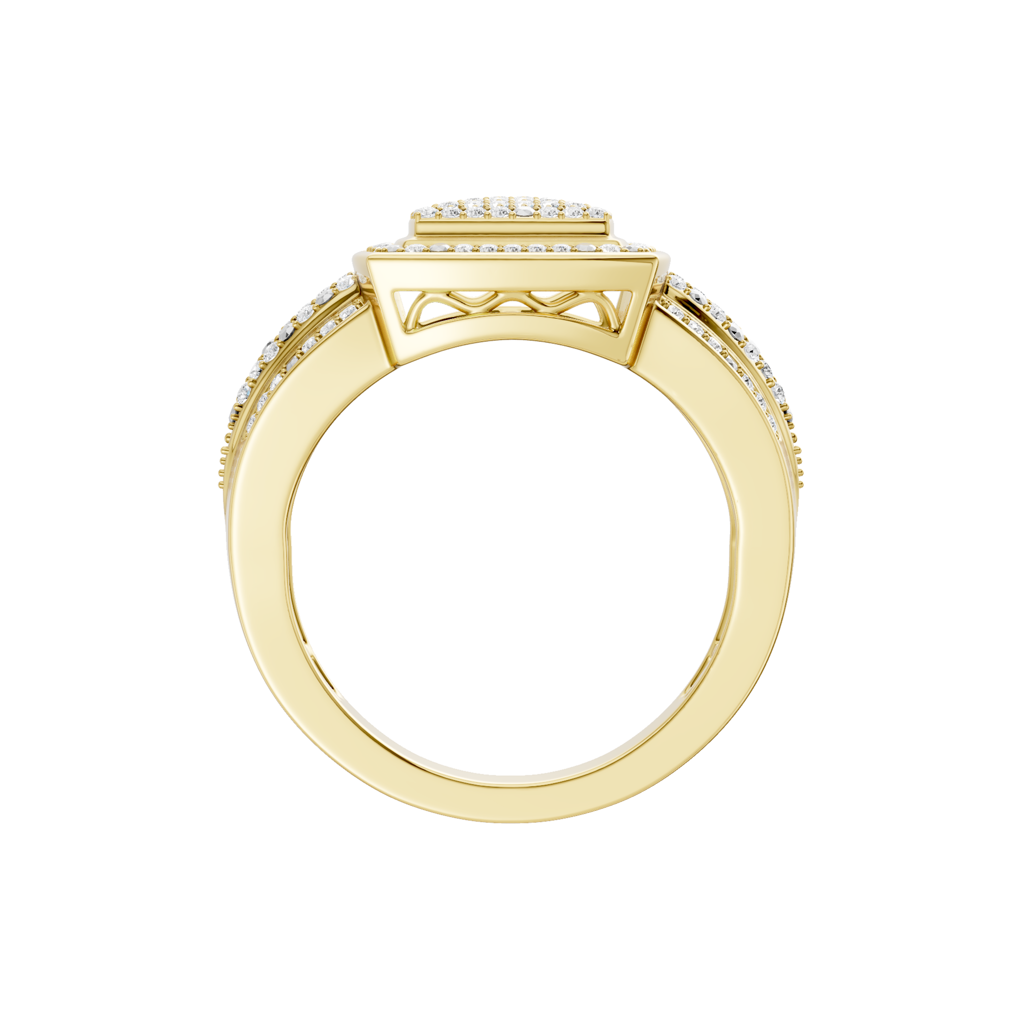 Złoty pierścionek z brylantami od Venetia Jewels z eleganckim wzornictwem i subtelną biżuterią