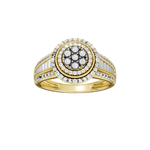 Złoty pierścionek z brylantami od Venetia Jewels z eleganckim okrągłym wzorem i klasycznymi detalami