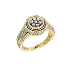 Złoty pierścionek z brylantami w eleganckim designie, idealny na specjalne okazje