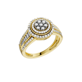 Złoty pierścionek z brylantami w eleganckim designie, idealny na specjalne okazje