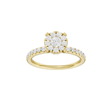 Złoty pierścionek z brylantami z okrągłym szlifem i delikatną obrączką od Venetia Jewels