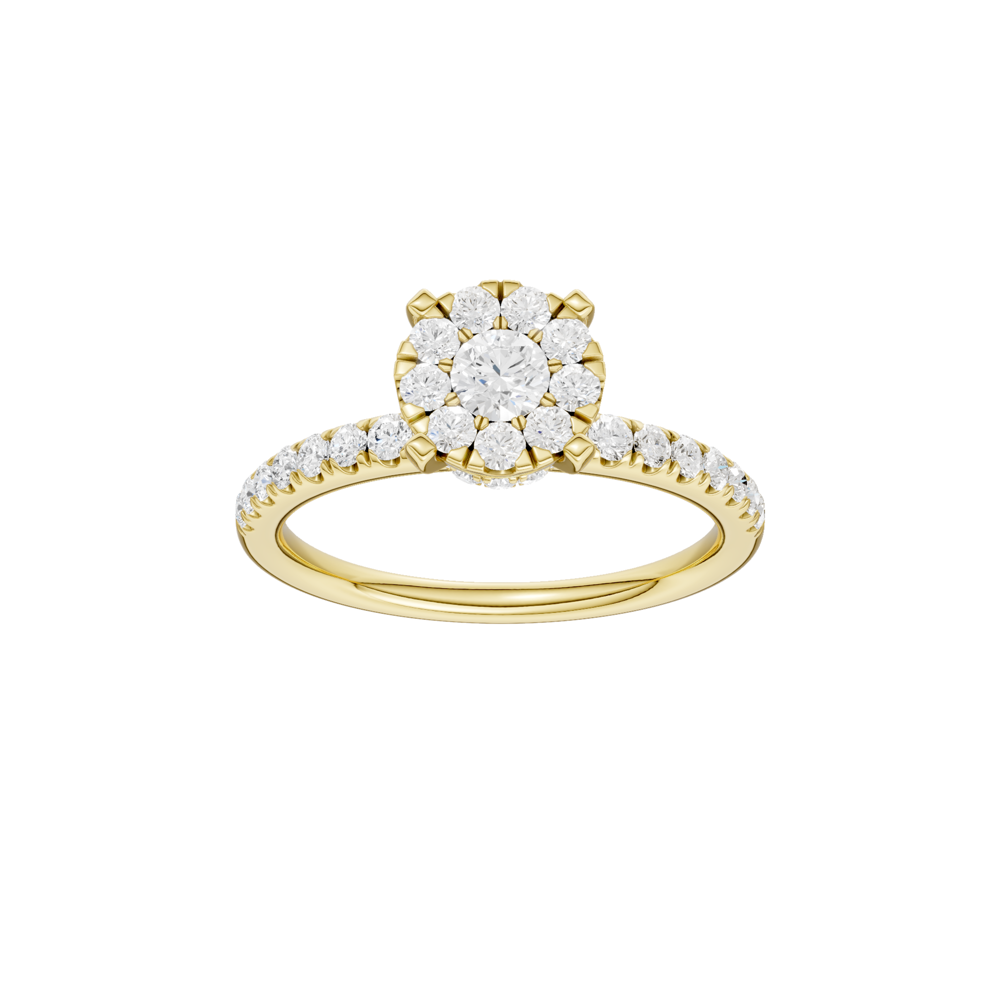 Złoty pierścionek z brylantami z okrągłym szlifem i delikatną obrączką od Venetia Jewels