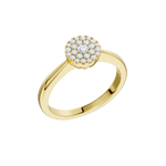 Złoty pierścionek z brylantami od Venetia Jewels z okrągłym, błyszczącym wzorem