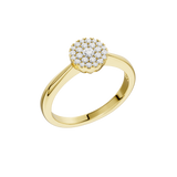 Złoty pierścionek z brylantami od Venetia Jewels z okrągłym, błyszczącym wzorem