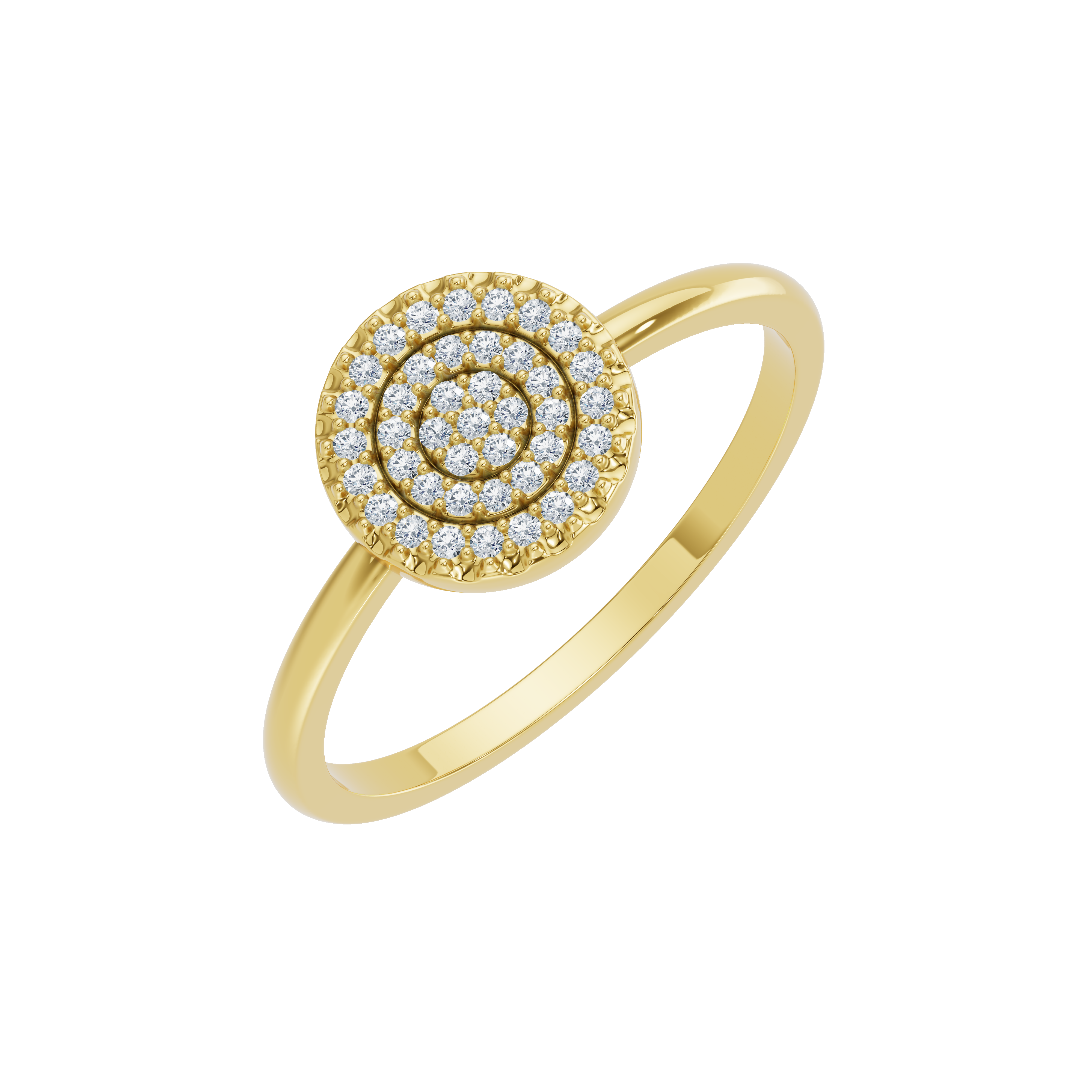 Złoty pierścionek z brylantami w kształcie spirali, elegancki dodatek do biżuterii.