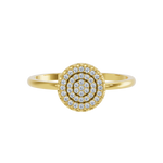 Złoty pierścionek z brylantami w finezyjnym wzorze spirali od Venetia Jewels