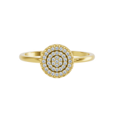 Złoty pierścionek z brylantami w finezyjnym wzorze spirali od Venetia Jewels