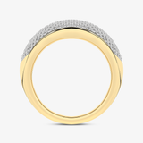 Złoty pierścionek z brylantami o eleganckim wzornictwie od Venetia Jewels