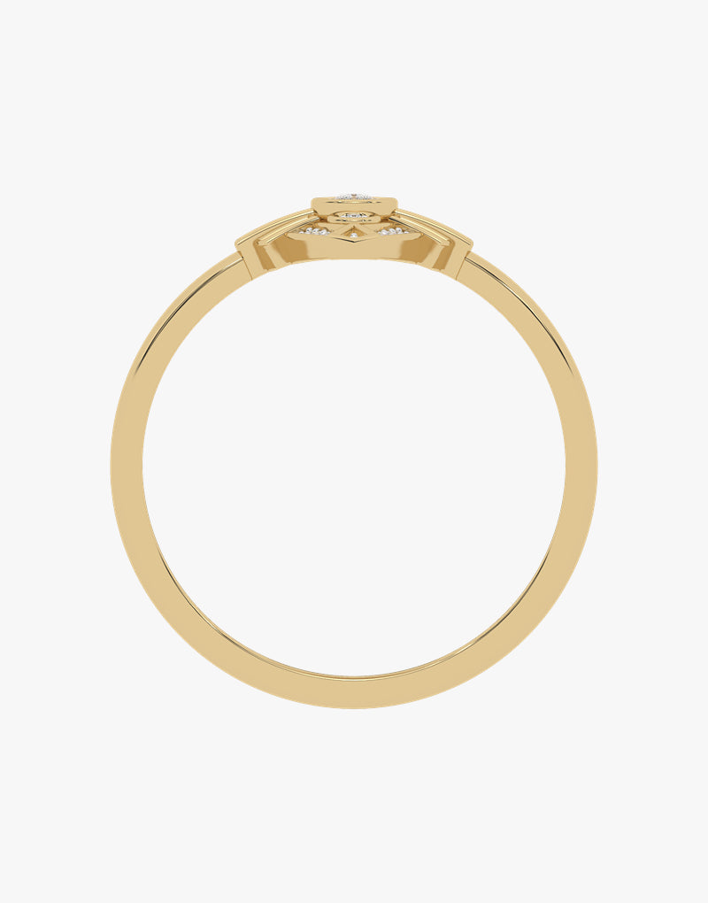 Złoty pierścionek z brylantami od Venetia Jewels z eleganckim, minimalistycznym designem