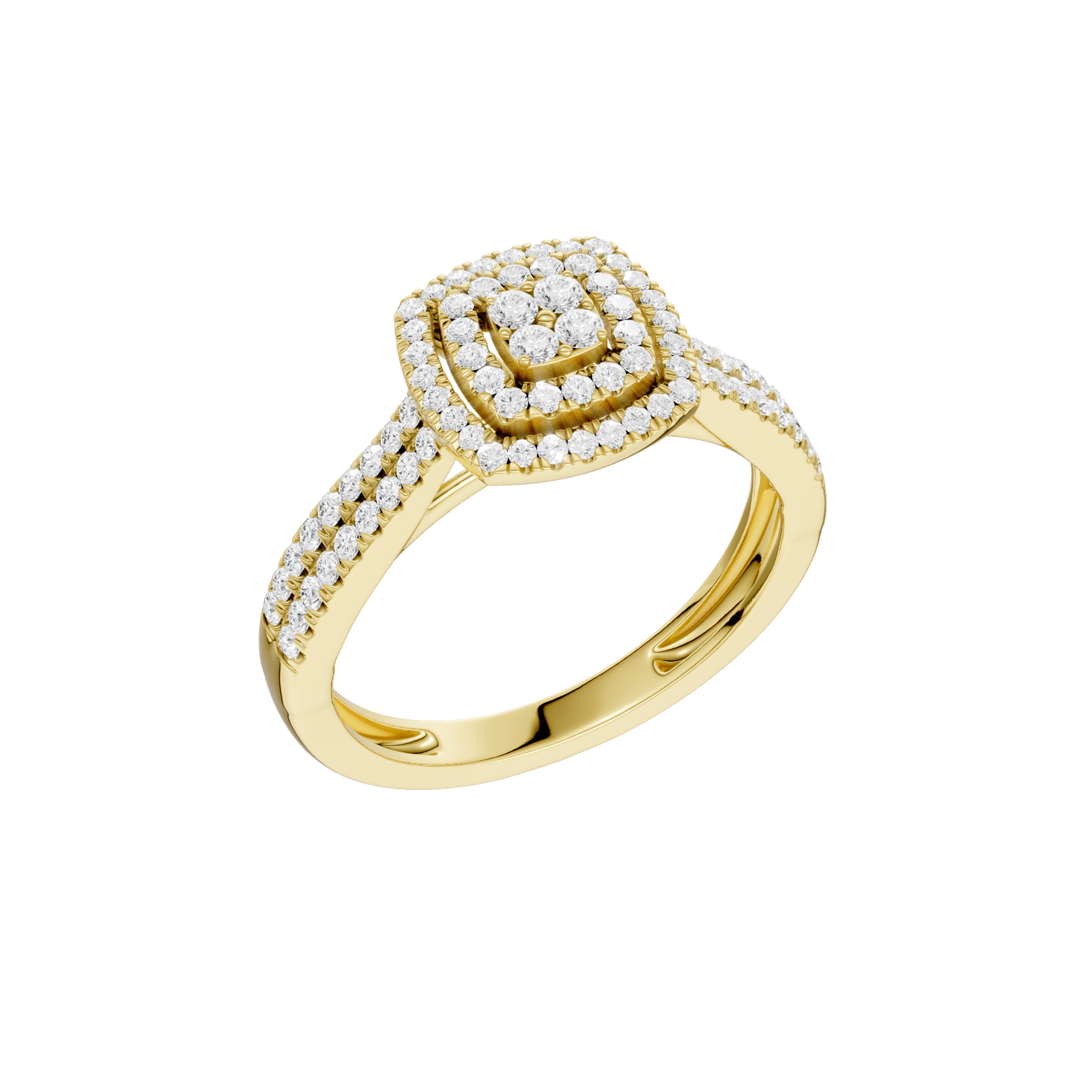 Złoty pierścionek z brylantami z sercem, elegancka biżuteria od Venetia Jewels