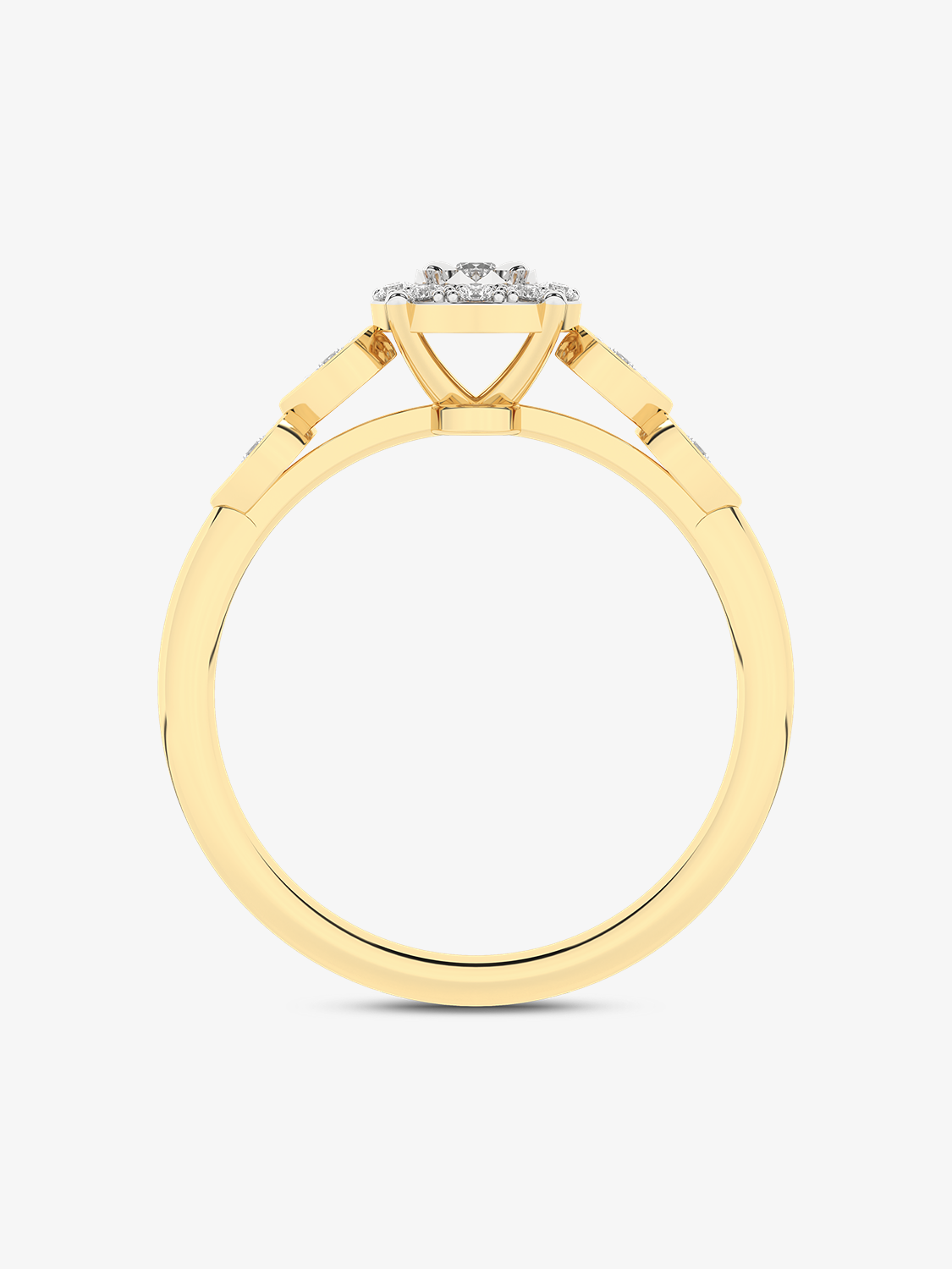 Złoty pierścionek z brylantami od Venetia Jewels z elegancką ozdobą na centralnym kamieniu