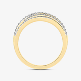 Złoty pierścionek z brylantami od Venetia Jewels, elegancki design z błyszczącymi kamieniami