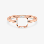 Złoty pierścionek z brylantami od Venetia Jewels z eleganckim kwadratowym szlifem