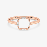 Złoty pierścionek z brylantami od Venetia Jewels z eleganckim kwadratowym szlifem