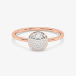 Złoty pierścionek z brylantami od Venetia Jewels z okrągłym kamieniem zdobionym diamentami