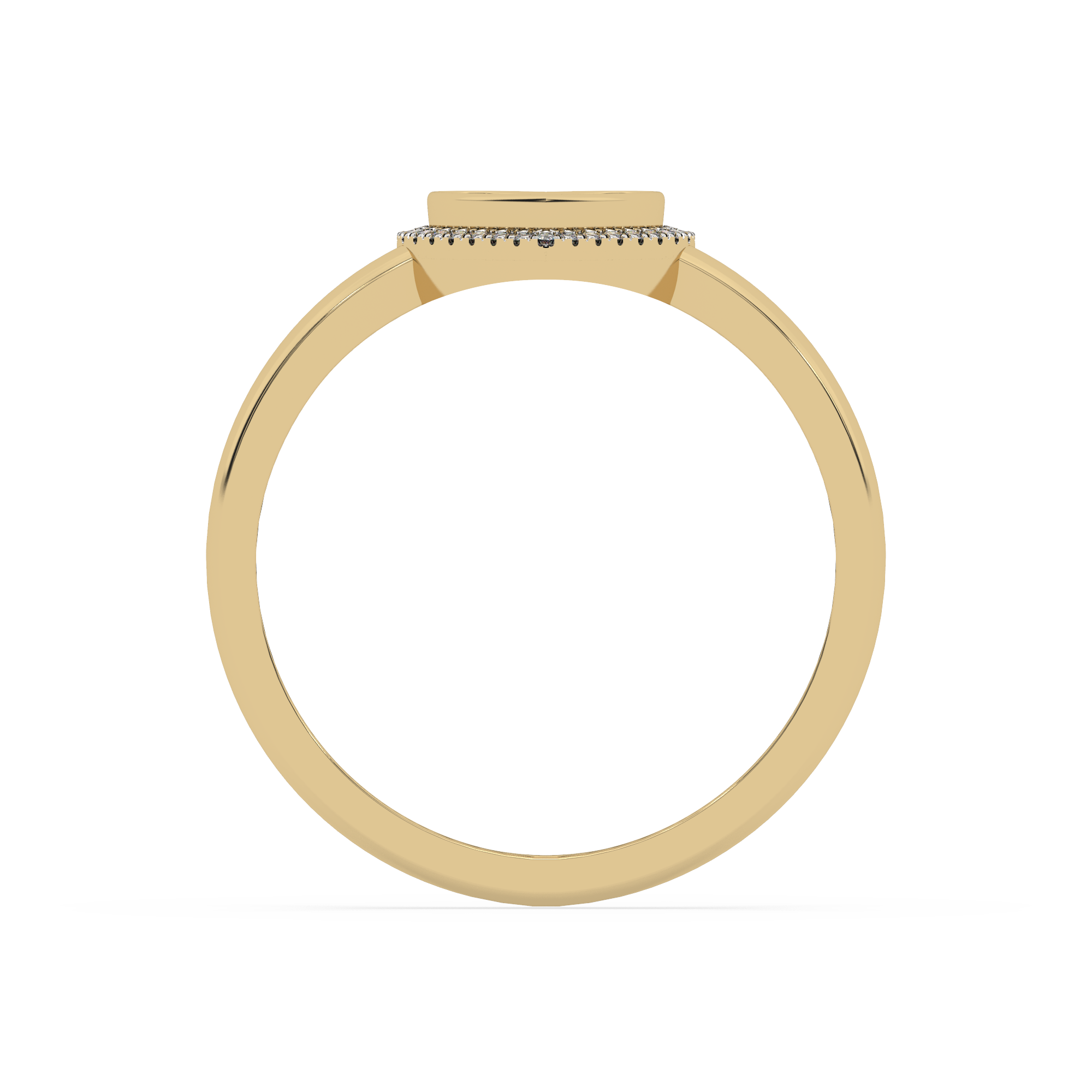 Złoty pierścionek z brylantami serce z eleganckim wykończeniem od Venetia Jewels