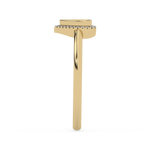 Złoty pierścionek z brylantami serce w eleganckim stylu, idealny na wyjątkowe okazje