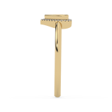 Złoty pierścionek z brylantami serce w eleganckim stylu, idealny na wyjątkowe okazje