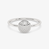 Srebrny pierścionek Venetia Jewels z okrągłym wzorem i błyszczącymi brylantami, idealny na szczególne okazje