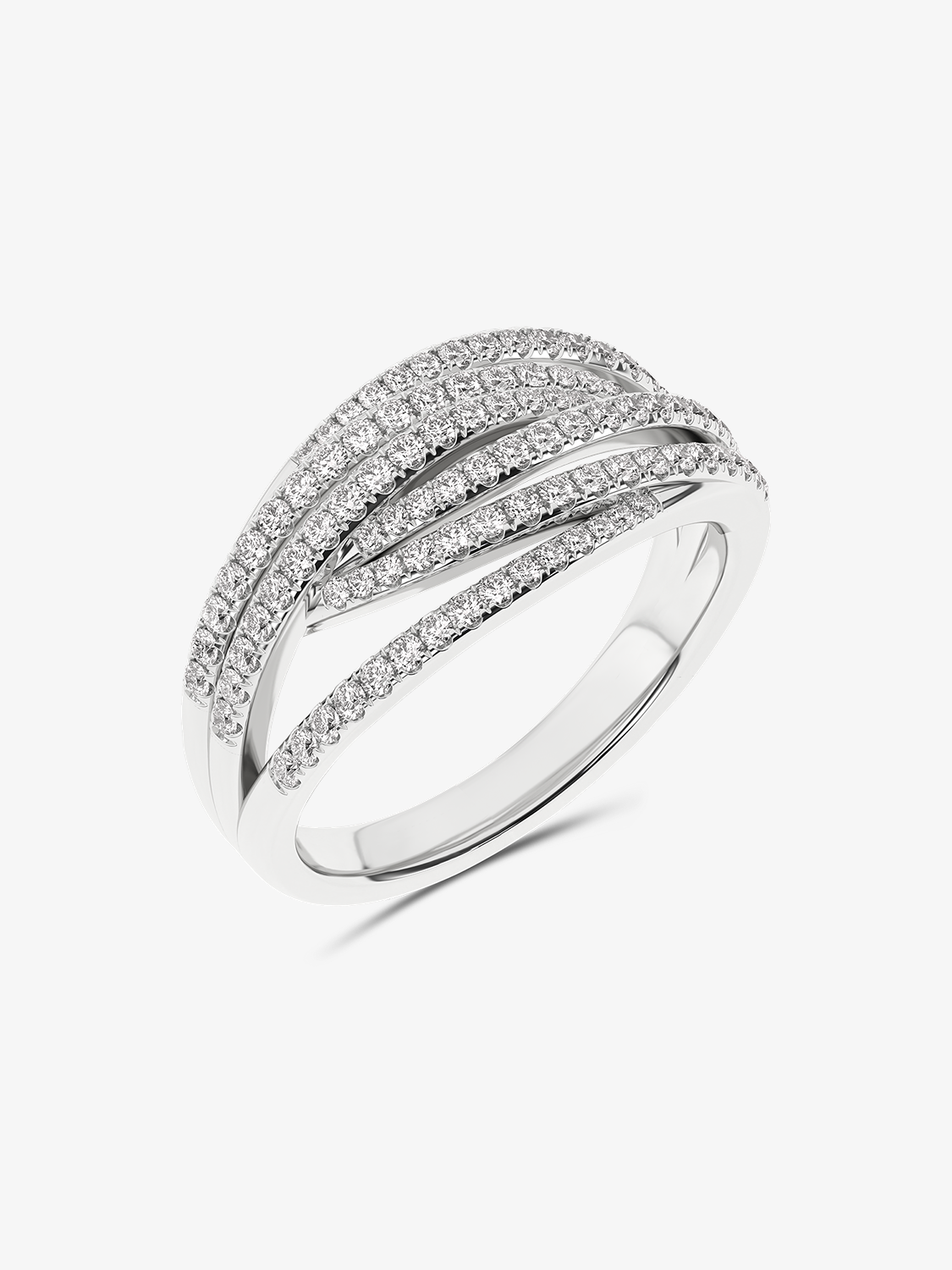 Elegancki złoty pierścionek z brylantami w nowoczesnym wzorze, idealny na specjalne okazje