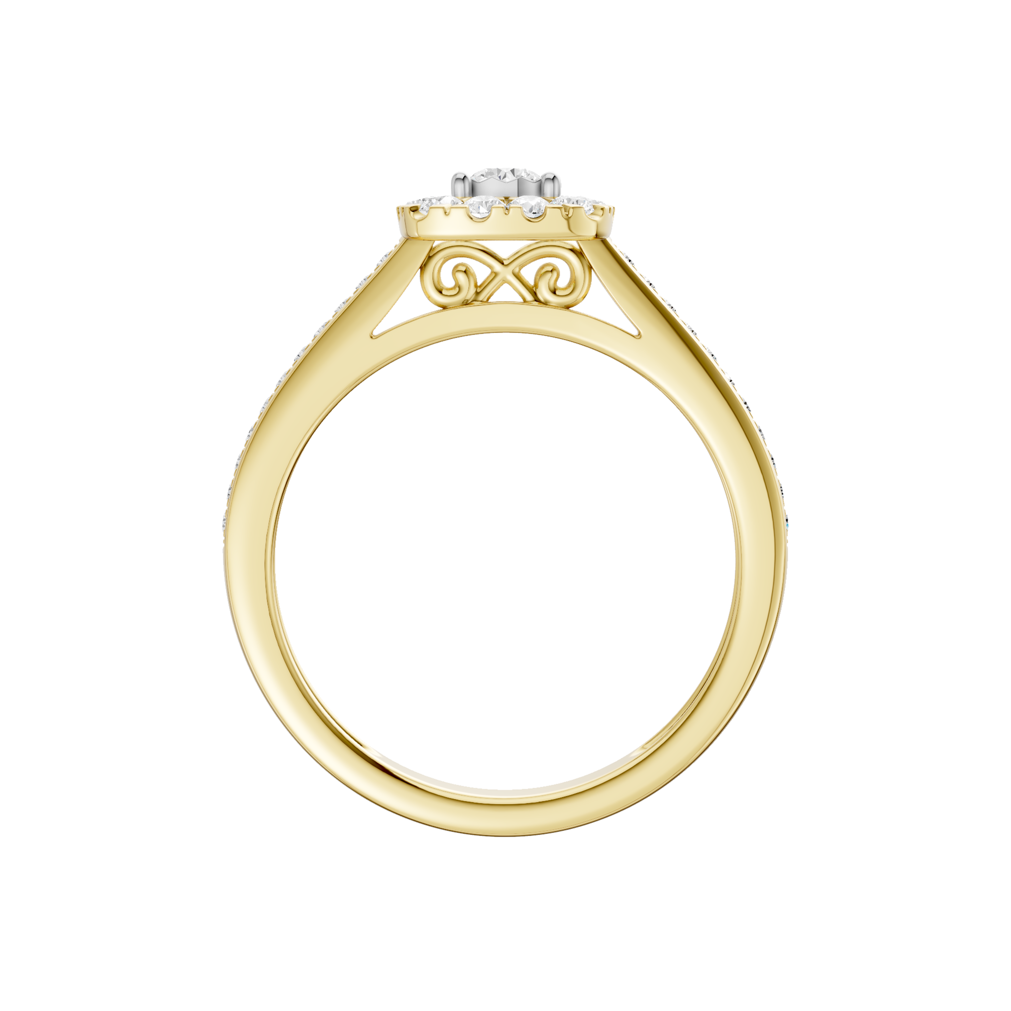 Złoty pierścionek z brylantami od Venetia Jewels z eleganckim, subtelnym wzornictwem